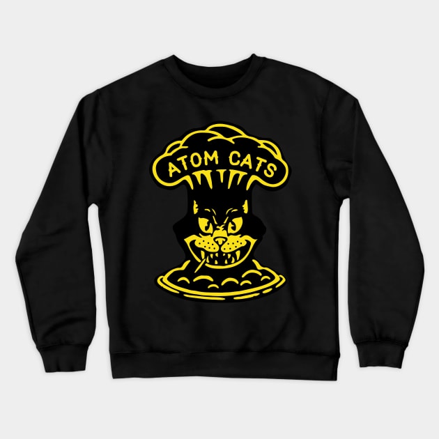 Fallout Atom Cats Garage Yellow Crewneck Sweatshirt by katmargoli